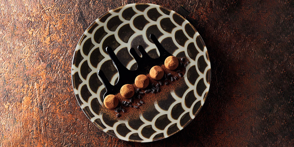 Asian dessert plate with sweet dessert