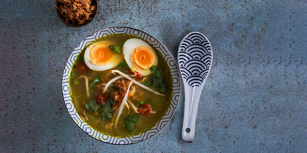 Asian soup with Asian spoon