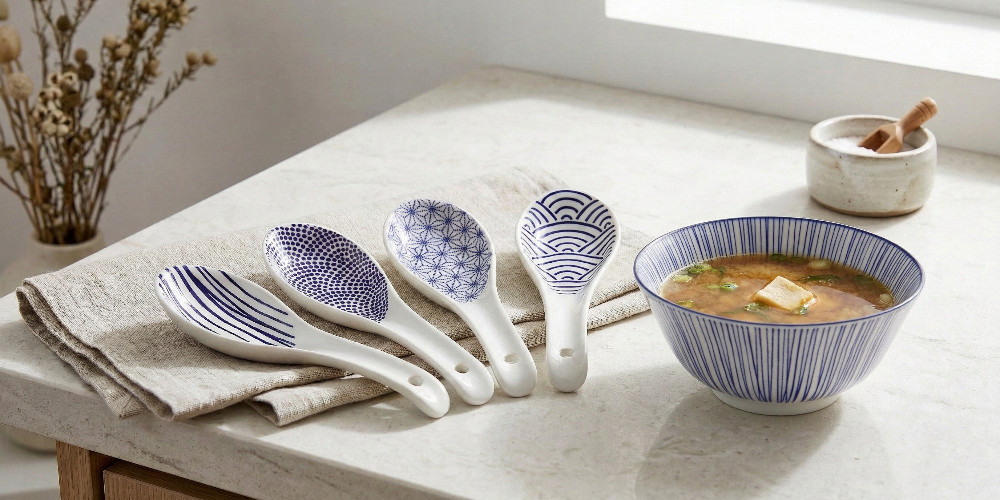 Asiatische Suppe mit asiatischem Löffel