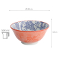 Preview: TDS, Tayo Bowl, Mixed Bowls Sakura, Blue/Red, Ø 14.8x6.8cm 500ml - Item No. 15463