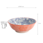 Preview: TDS, Tayo Bowl, Mixed Bowls Sakura, Blue/Red, Ø 19.7 x 7 cm, 1000ml - Item No. 15467