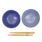 Preview: Tayo Bowl Set Nippon Blue Dots & Waves, Porcelain, 500 ml, Item No. 16041
