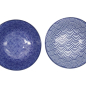 Preview: Tayo Bowl Set Nippon Blue Dots & Waves, Porcelain, 500 ml, Item No. 16041