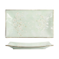 Preview: Serving Plate Green Cosmos, Stoneware, 33.2 &times; 19.3 &times; 2.2 cm