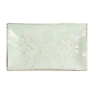 Preview: Serving Plate Green Cosmos, Stoneware, 33.2 × 19.3 × 2.2 cm, Item No. 16508