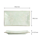 Preview: Serving Plate Green Cosmos, Stoneware, 33.2 × 19.3 × 2.2 cm, Item No. 16508
