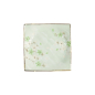 Preview: Square Plate Green Cosmos, Stoneware, 17.5 × 17.5 × 2.2 cm, Item No. 16511