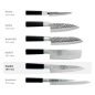 Preview: Gyuto-Messer (Fleischmesser) Sekiryu, Rostfreier Edelstahl, Gehämmert, Klinge 18 cm, Griff aus ABS-Kunststoff, Art.-Nr. 16604
