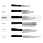 Preview: Santoku Knife (all-purpose knife) Sekiryu, Stainless steel, Hammered finish, blade 16.5 cm, handle in Wood, Item No. 16606