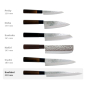 Preview: Sashimi-Messer (Filetiermesser) Sekiryu, Rostfreier Edelstahl, Gehämmert, Klinge 21 cm, Griff aus Holz, Art.-Nr. 16609