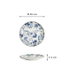 Preview: Plate Flora Japonica Crane Blue, White, Porcelain, Ø 16 cm, Item No. 16849
