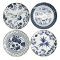 Preview: Plate Set Flora Japonica Blue, White in a gift box, 4pcs, Porcelain, Ø 20.6 cm, Item No. 16852