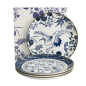 Preview: Plate Set Flora Japonica Blue, White in a gift box, 4pcs, Porcelain, Ø 20.6 cm, Item No. 16852