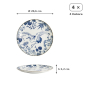 Preview: Plate Set Flora Japonica Blue, White in a gift box, 4pcs, Porcelain, Ø 20.6 cm, Item No. 16852