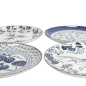 Preview: Teller-Set Flora Japonica Blau/Weiß in Geschenkbox, 4-tlg., Porzellan, Ø 25,7 cm, Art.-Nr. 16853
