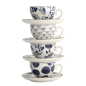 Preview: Cup and Saucer Set Flora Japonica Blue in a gift box, 8pcs, Porcelain, 250 ml, Item No. 16980