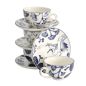 Preview: Cup and Saucer Set Flora Japonica Blue in a gift box, 8pcs, Porcelain, 250 ml, Item No. 16980
