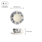 Preview: Cup and Saucer Set Flora Japonica Blue in a gift box, 8pcs, Porcelain, 250 ml, Item No. 16980