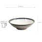 Preview: TDS, Soba Bowl, Tajimi, Ø 24.5 x 7.5 cm, Item No. 17542