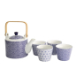 Preview: Tea Set Nippon Blue Blue, White, 5pcs, Porcelain, 180 ml, Item No. 17990