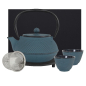 Preview: teeblume cast iron teapot set, Arare, 0,9 litre, with strainer, coaster and 2 mugs in a gift box- different colours