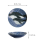 Preview: Pastateller Kawaii Ohira Whale Blau/Weiß, Porzellan, Ø 21,7 cm, 800 ml, Art.-Nr. 18330