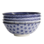 Preview: Ramen Bowl Set Nippon Blue, 4pcs, Porcelain, &Oslash; 21 &times; 7.8 cm, 1 L