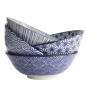Preview: Ramenschalen-Set Nippon Blue, 4-tlg., Porzellan, Ø 21 × 7,8 cm, 1 L, Art.-Nr. 18357