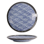 Preview: Teller Aisai Seigaiha Blau, Steingut, &Oslash; 26 cm
