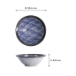 Preview: Noodle Bowl Aisai Seigaiha, Stoneware, 750 ml, Item No. 18577