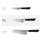 Preview: Petty Bunka Knife (small all-purpose knife) Kotai, 440C high-carbon stainless steel (1.4125), Hammered finish, blade 13.5 cm, handle in Wood, in a Bamboo box, Item No. 20850