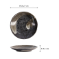 Preview: Teller Arahake Schwarz/Braun, Steinzeug, Ø 22,7 cm, Art.-Nr. 21425