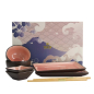 Preview: Sushi-Set Glassy Rosa, 8-tlg., Steinzeug, Art.-Nr. 21514