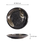 Preview: Plate Arahake Black, Brown, Stoneware, Ø 24.8 cm, Item No. 21614