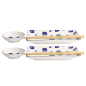 Preview: Sushi-Set Kawaii Blue Maneko Weiß, 6-tlg., Porzellan, Art.-Nr. 21671