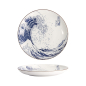Preview: Plate Hokusai Nami Blue, White, Porcelain, &Oslash; 21.6 cm