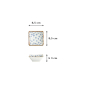 Preview: Square Sauce Bowl Japan Flower Mizu, Porcelain, 8.5 × 8.5 × 3 cm, Item No. 22008
