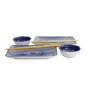 Preview: TDS, Sushi Set, Kotobuki, w/Chopsticks, Tokusa, 4pcs, 20.5x13.2x2.2cm & 9.3x3.2cm (120ml), Item No. 22045