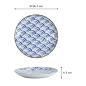 Preview: Plate Natsu Nami Blue, White, Porcelain, Ø 24.7 cm, Item No. 22341
