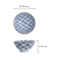 Preview: Schale Natsu Nami Mixed Bowls Blau/Weiß, Porzellan, 1 L, Art.-Nr. 22343