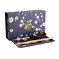 Preview: TDS, Sushi Set, Sakura Navy, 2 Stk mit Chopsticks, 22,5x12,7 & 8,6x3,6cm, Art.-Nr. 22582