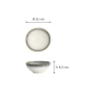 Preview: Bowl Monte Negro White, Blue-Grey, Stoneware, Ø 11 cm. Height 4.5 cm, 160 ml, Item No. 24348