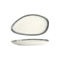 Preview: Oval Serving Platter Monte Negro White, Blue-Grey, Stoneware, 39 &times; 22 &times; 4 cm