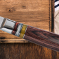 Preview: Sashimi Knife (fillet knife), VG-10 Damascus steel, blade 20 cm, handle in Pakka wood with 3 coloured acrylic rings, in a Magnetic box, Item No. 3085