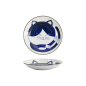 Preview: Plate Kawaii Cat Neko Blue, White, Porcelain, &Oslash; 16.7 cm