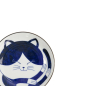 Preview: Plate Kawaii Cat Neko Blue, White, Porcelain, Ø 16.7 cm, Item No. 33494