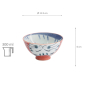 Preview: TDS, Reis Schale, Kawaii Cat, Rot, Ø 11,5 x 6 cm 300ml , Art.-Nr. 33595