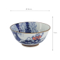 Preview: TDS, Tayo Bowl, Kawaii Wave Cat, Blue/Red, Ø 15 x 7 cm - Item No. 33598