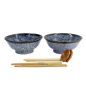 Preview: TDS, Ramen Schale Geschenkset, 6 Stk, Aisai Seigaiha, Blau, Ø 21,5x9cm 1300ml , Art.-Nr. 33902