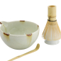 Preview: TDS, Matcha Schale Geschenkset 4-tlg., 14,5 x 6,5 cm, Unofu Brown White, Art.-Nr. 34080